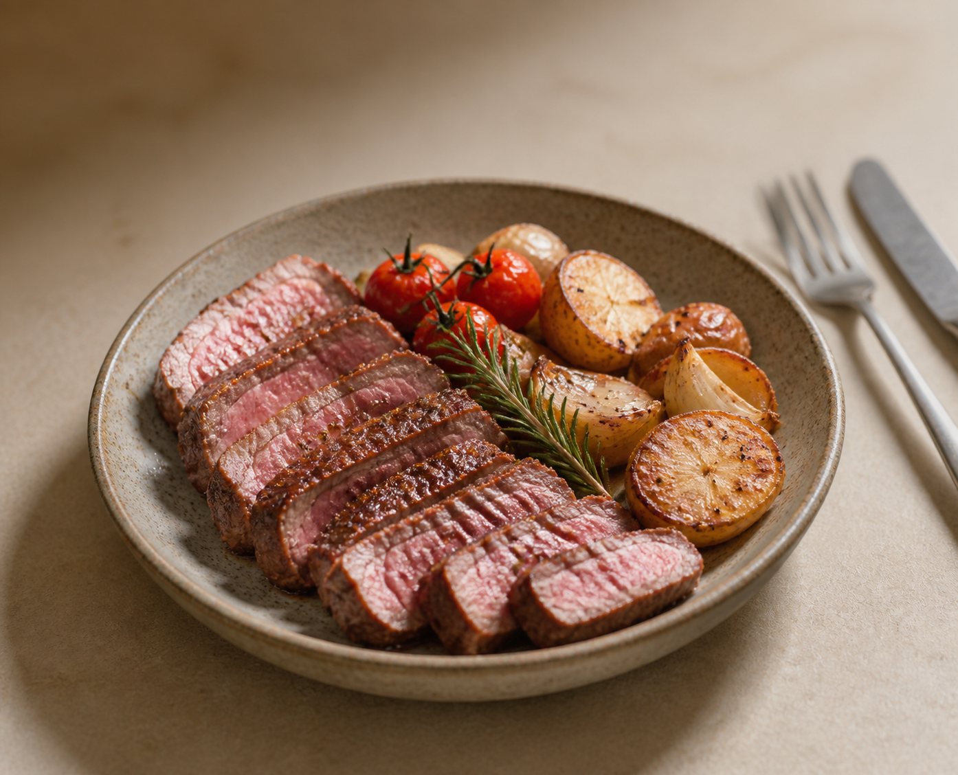 Piatto di carne con contorni